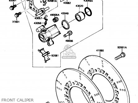 FRONT CALIPER - ZX750A5 GPZ750 1987 USA