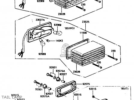 TAIL LAMP - ZX750A5 GPZ750 1987 USA