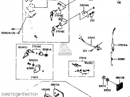 IGNITION SWITCH - ZX750A5 GPZ750 1987 USA
