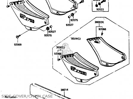 SIDE COVER/CHAIN CASE - ZX750A5 GPZ750 1987 USA