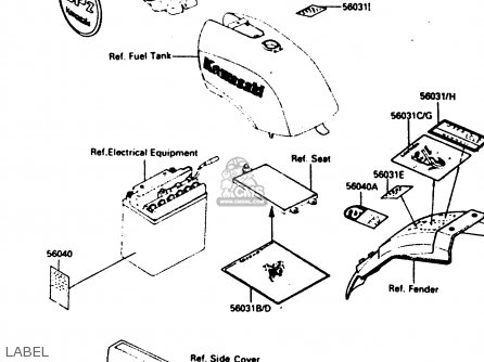 LABEL - ZX750A5 GPZ750 1987 USA