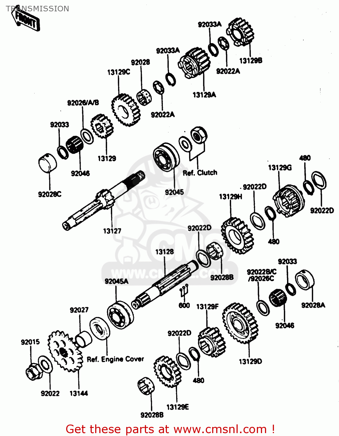 TRANSMISSION ZX750E1 1984 EUROPE FR FU GR IT NR SD ST