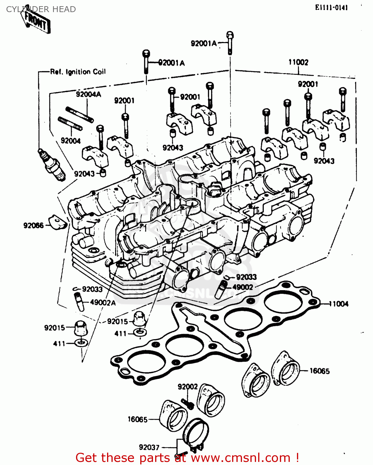 CYLINDER HEAD ZX750E1 1984 EUROPE FR FU GR IT NR SD ST