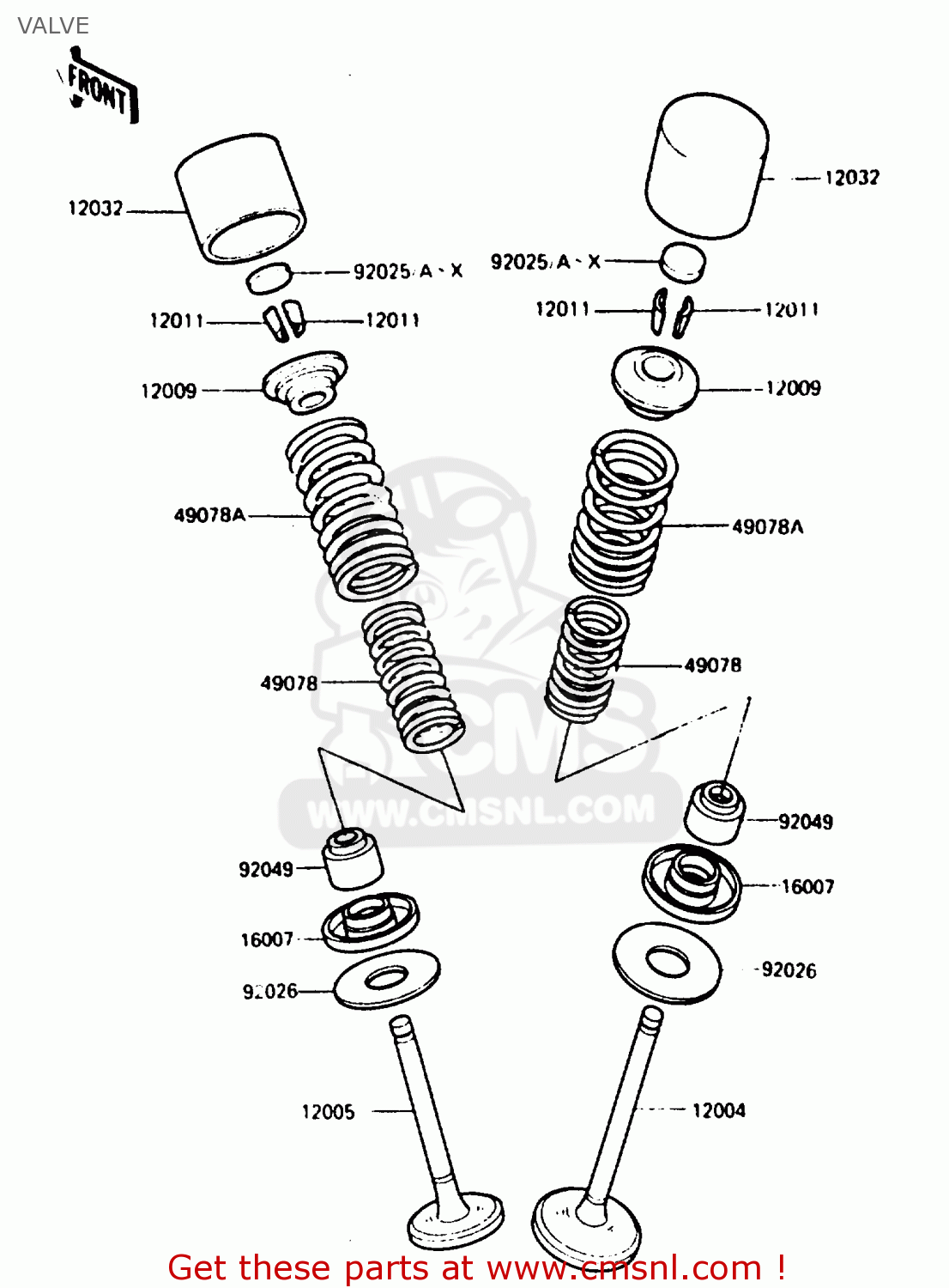 VALVE ZX750E1 1984 EUROPE FR FU GR IT NR SD ST