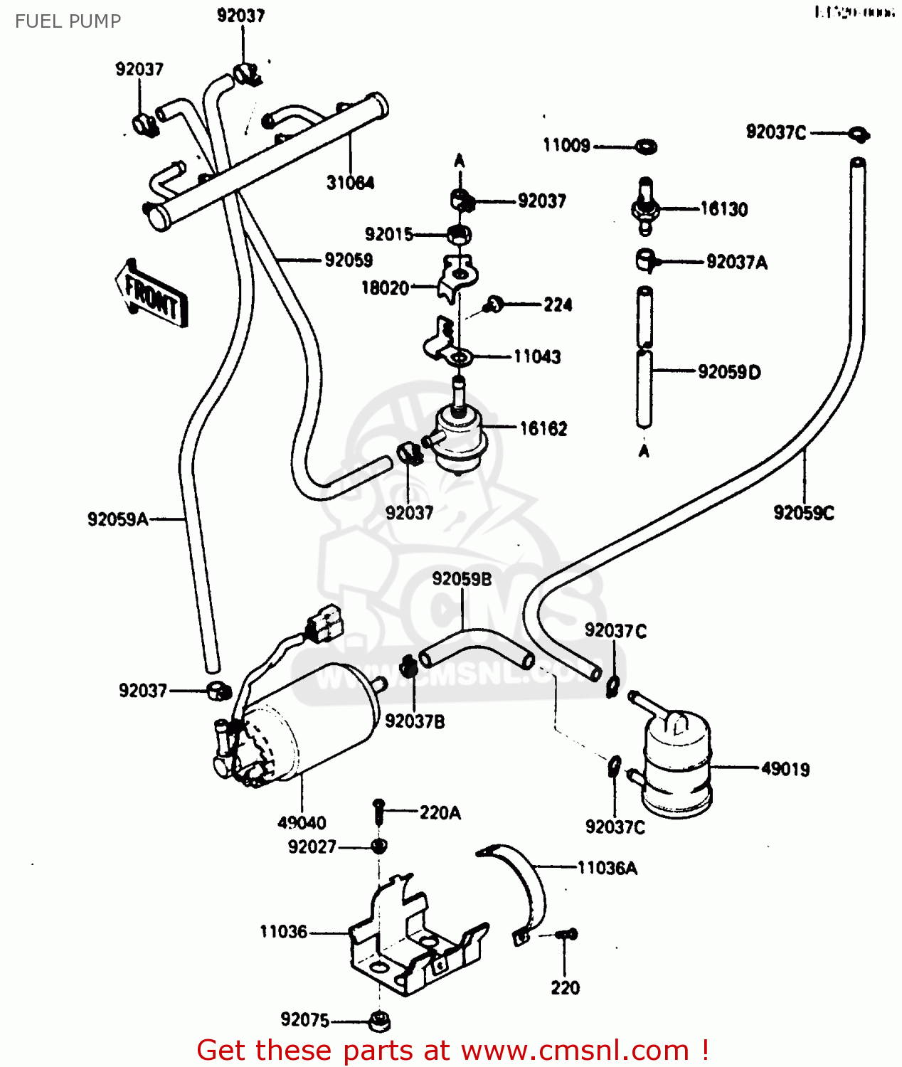 FUEL PUMP ZX750E1 1984 EUROPE FR FU GR IT NR SD ST