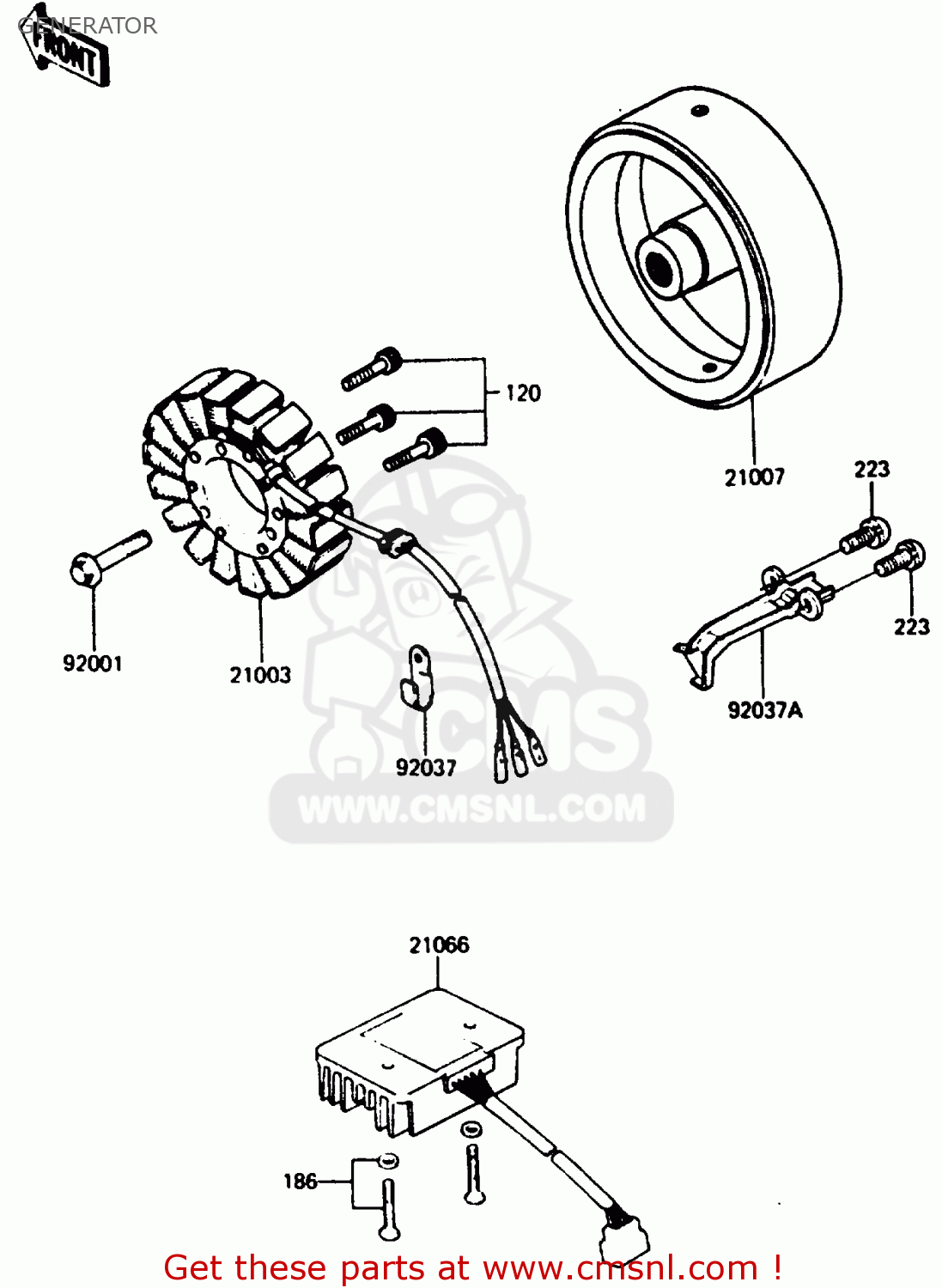 GENERATOR ZX750E1 1984 EUROPE FR FU GR IT NR SD ST
