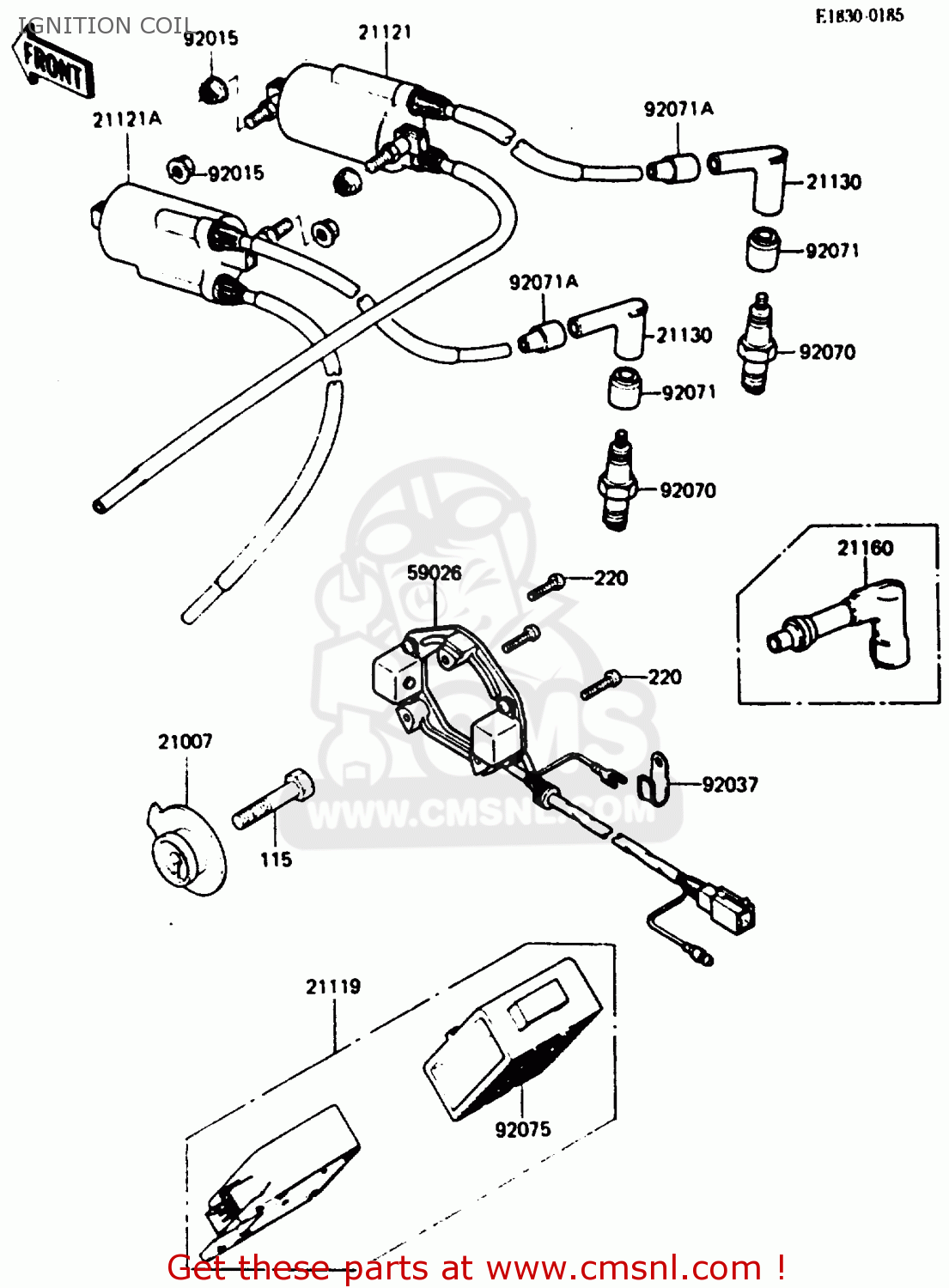 IGNITION COIL ZX750E1 1984 EUROPE FR FU GR IT NR SD ST