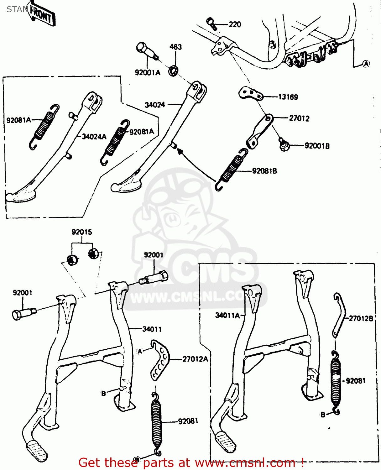 STAND ZX750E1 1984 EUROPE FR FU GR IT NR SD ST