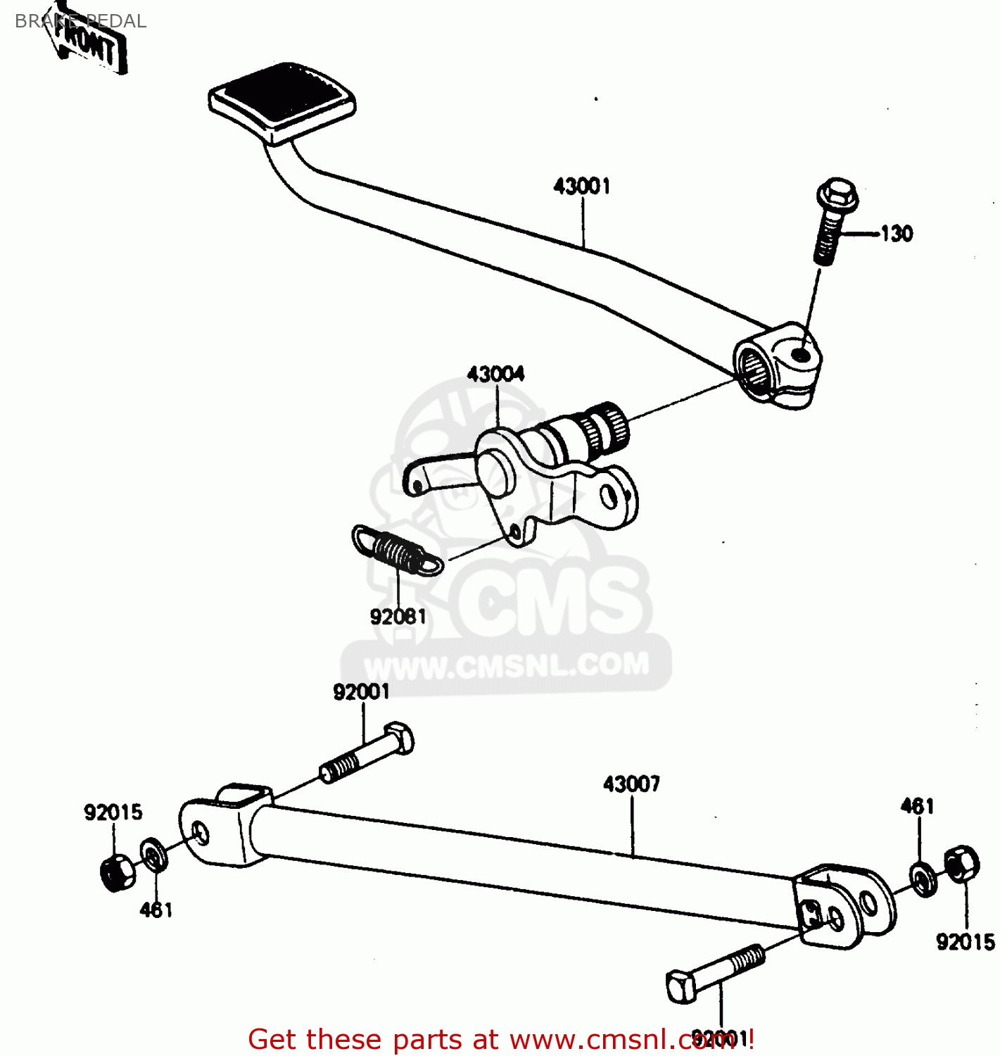 BRAKE PEDAL ZX750E1 1984 EUROPE FR FU GR IT NR SD ST