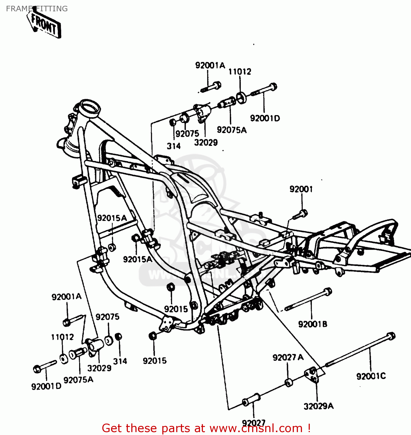 FRAME FITTING ZX750E1 1984 EUROPE FR FU GR IT NR SD ST