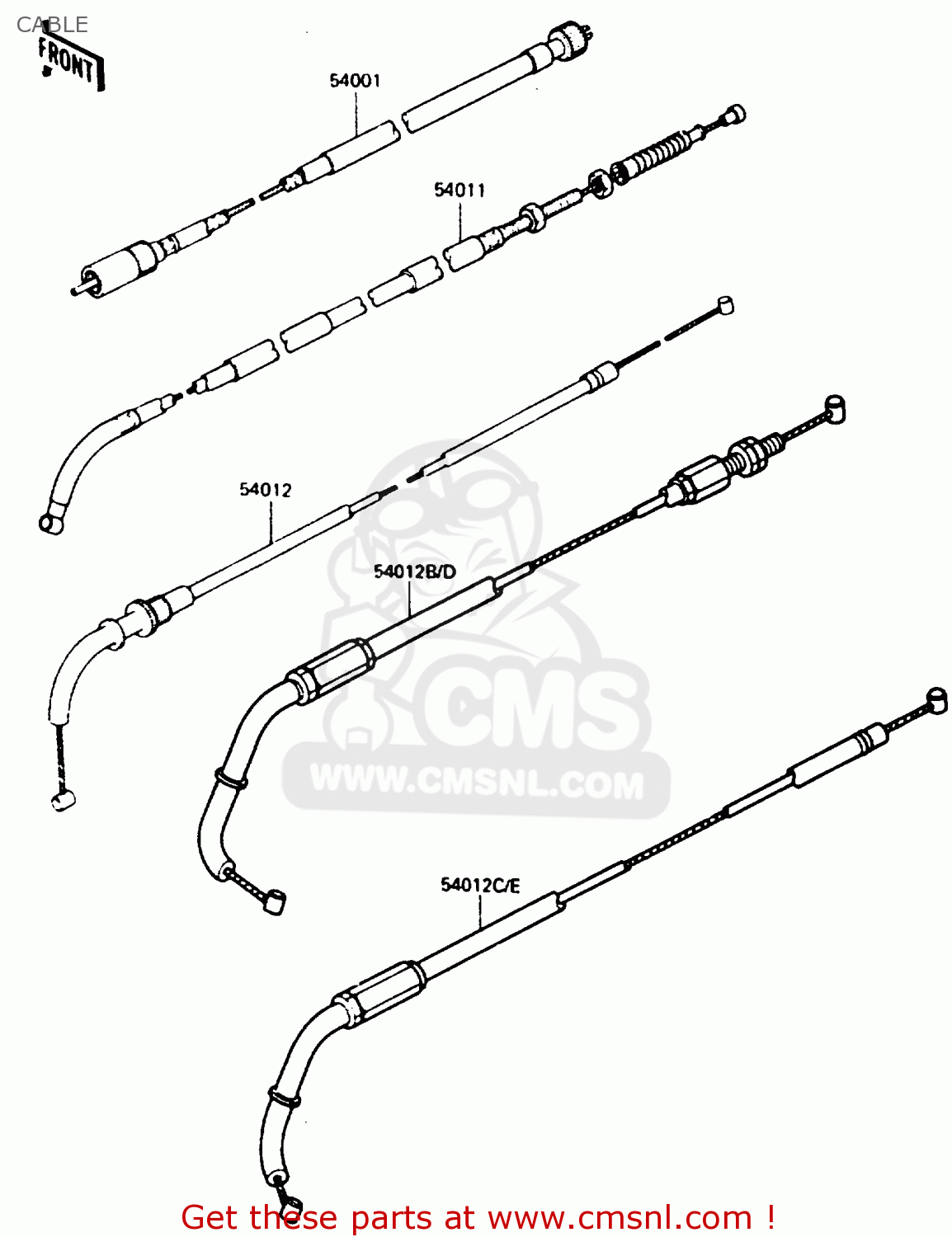 CABLE ZX750E1 1984 EUROPE FR FU GR IT NR SD ST