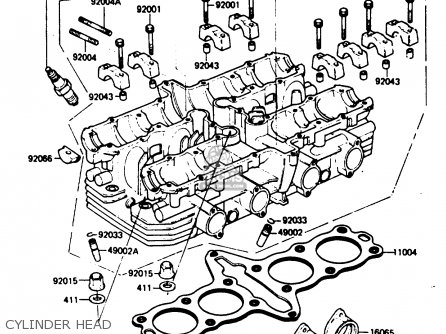 CYLINDER HEAD - ZX750E1 1984 EUROPE FR FU GR IT NR SD ST