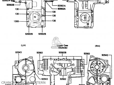 CRANCASE BOLT PATTERN - ZX750E1 1984 EUROPE FR FU GR IT NR SD ST
