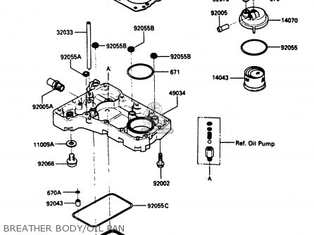 BREATHER BODY/OIL PAN - ZX750E1 1984 EUROPE FR FU GR IT NR SD ST