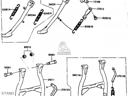 STAND - ZX750E1 1984 EUROPE FR FU GR IT NR SD ST