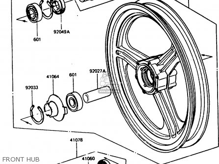FRONT HUB - ZX750E1 1984 EUROPE FR FU GR IT NR SD ST