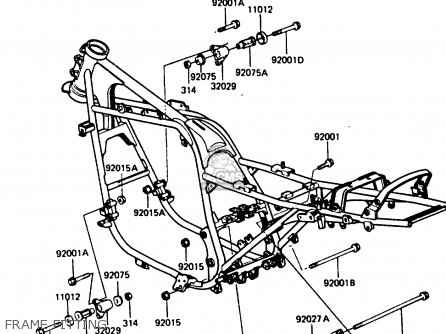 FRAME FITTING - ZX750E1 1984 EUROPE FR FU GR IT NR SD ST