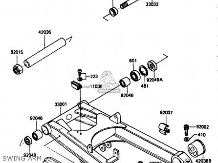 SWING ARM - ZX750E1 1984 EUROPE FR FU GR IT NR SD ST