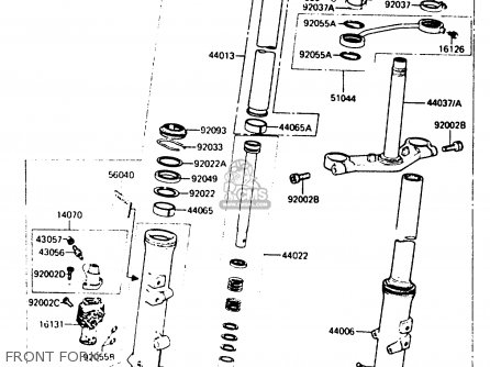 FRONT FORK - ZX750E1 1984 EUROPE FR FU GR IT NR SD ST