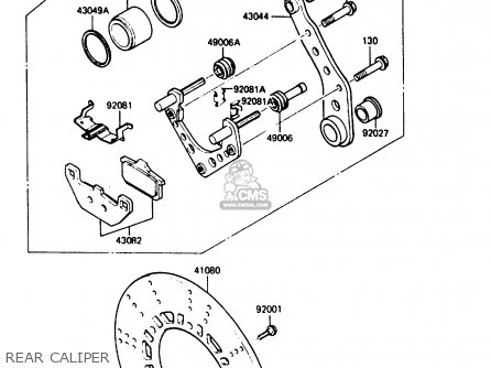 REAR CALIPER - ZX750E1 1984 EUROPE FR FU GR IT NR SD ST
