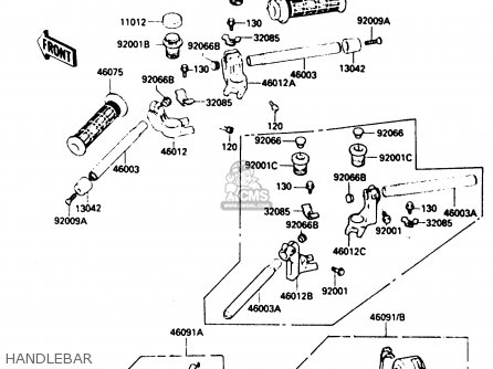 HANDLEBAR - ZX750E1 1984 EUROPE FR FU GR IT NR SD ST
