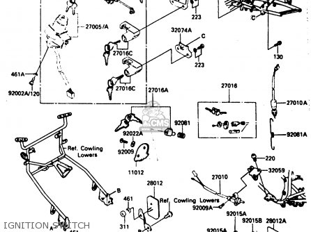IGNITION SWITCH - ZX750E1 1984 EUROPE FR FU GR IT NR SD ST