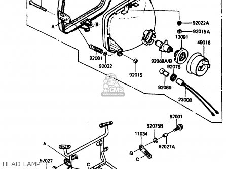 HEAD LAMP - ZX750E1 1984 EUROPE FR FU GR IT NR SD ST