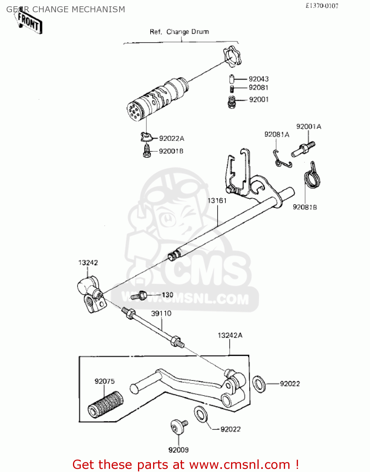 GEAR CHANGE MECHANISM ZX750E1 GPZ750  1984 USA CALIFORNIA CANADA