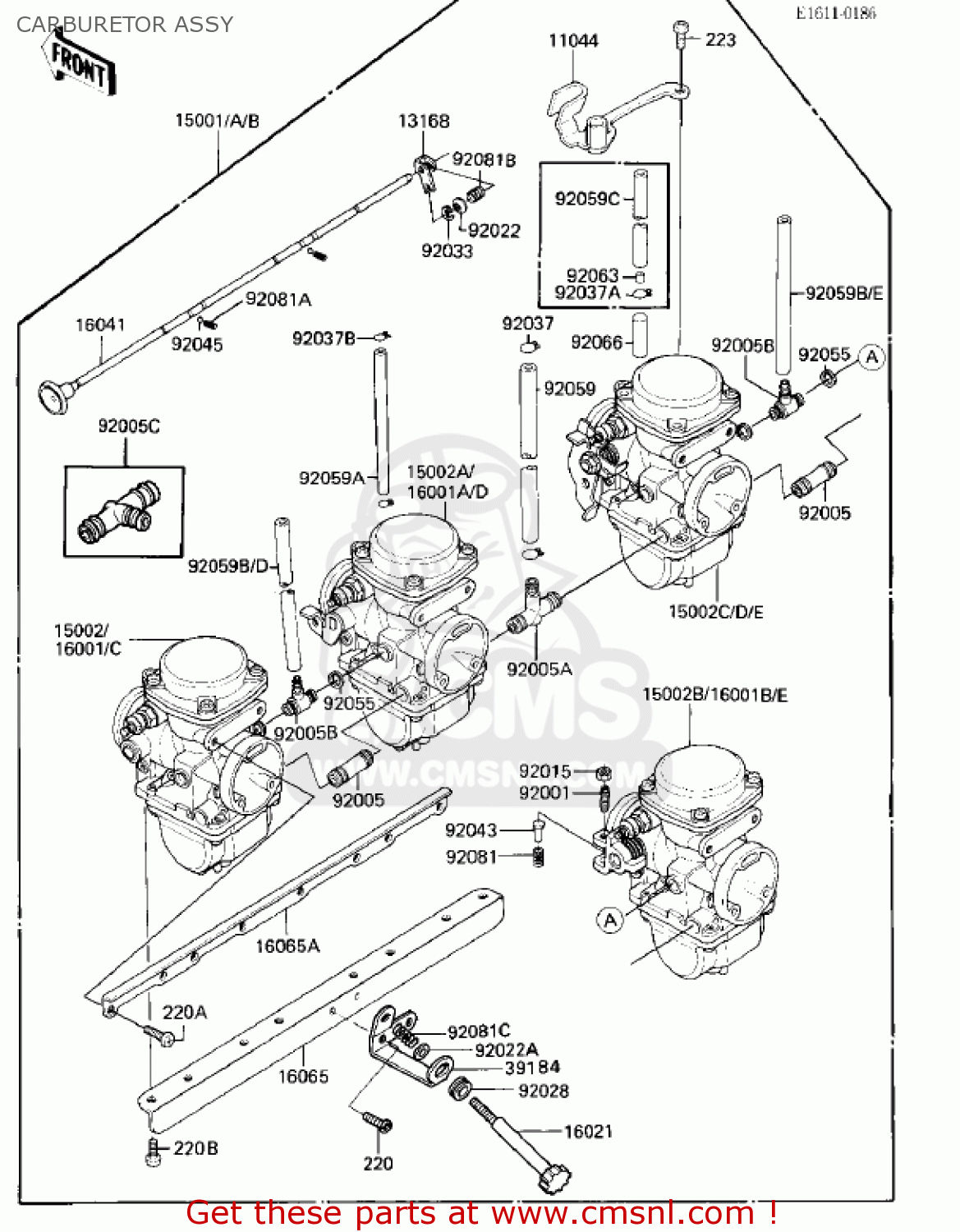CARBURETOR ASSY ZX750E1 GPZ750  1984 USA CALIFORNIA CANADA