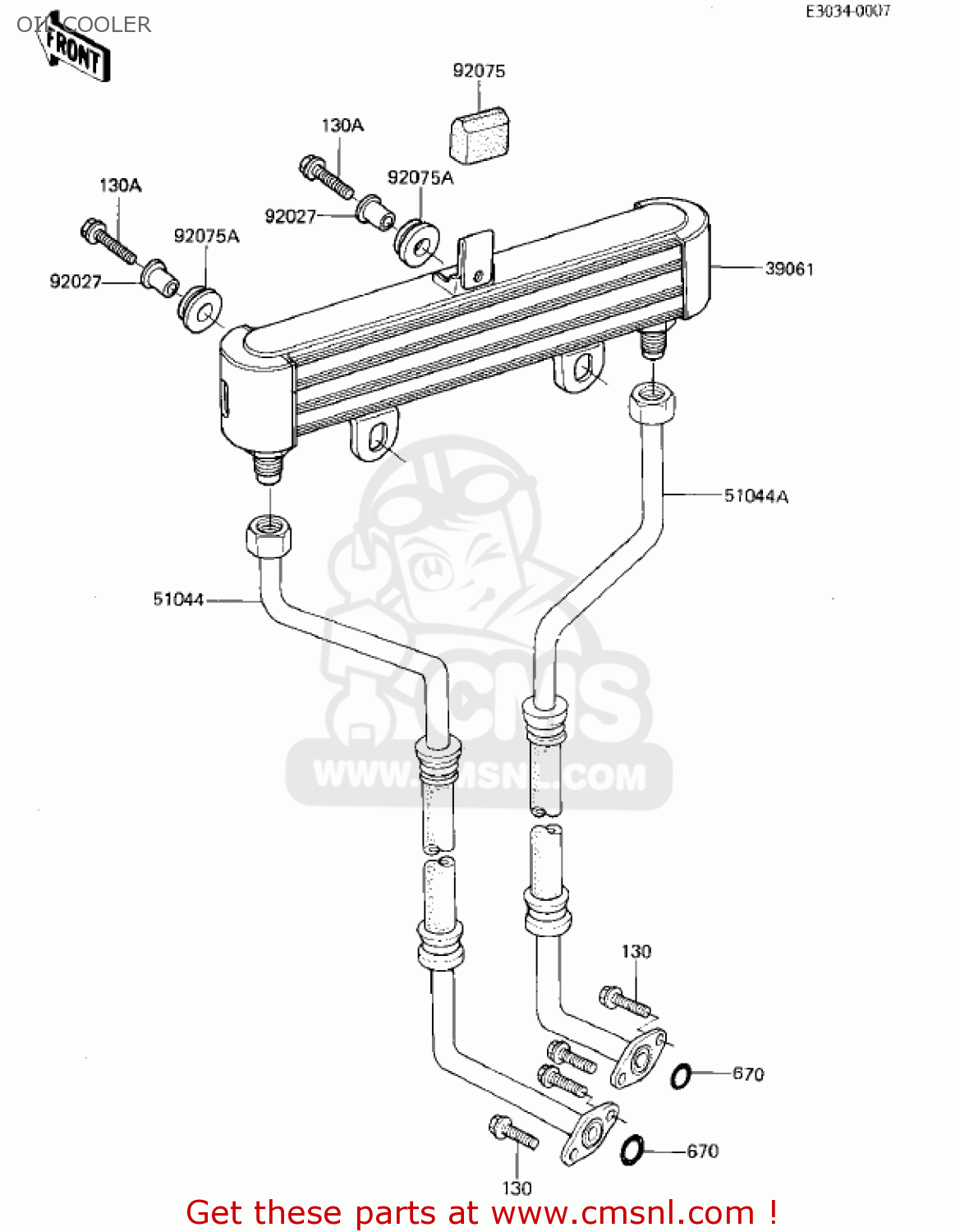 OIL COOLER ZX750E1 GPZ750  1984 USA CALIFORNIA CANADA