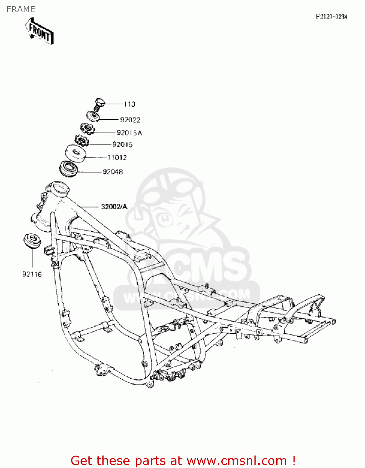 FRAME ZX750E1 GPZ750  1984 USA CALIFORNIA CANADA