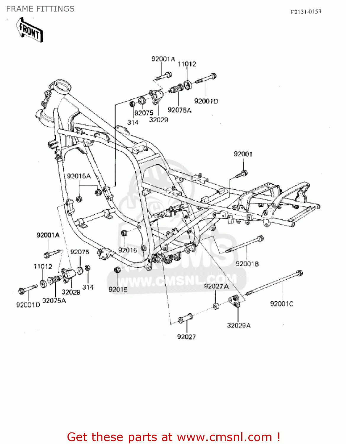 FRAME FITTINGS ZX750E1 GPZ750  1984 USA CALIFORNIA CANADA