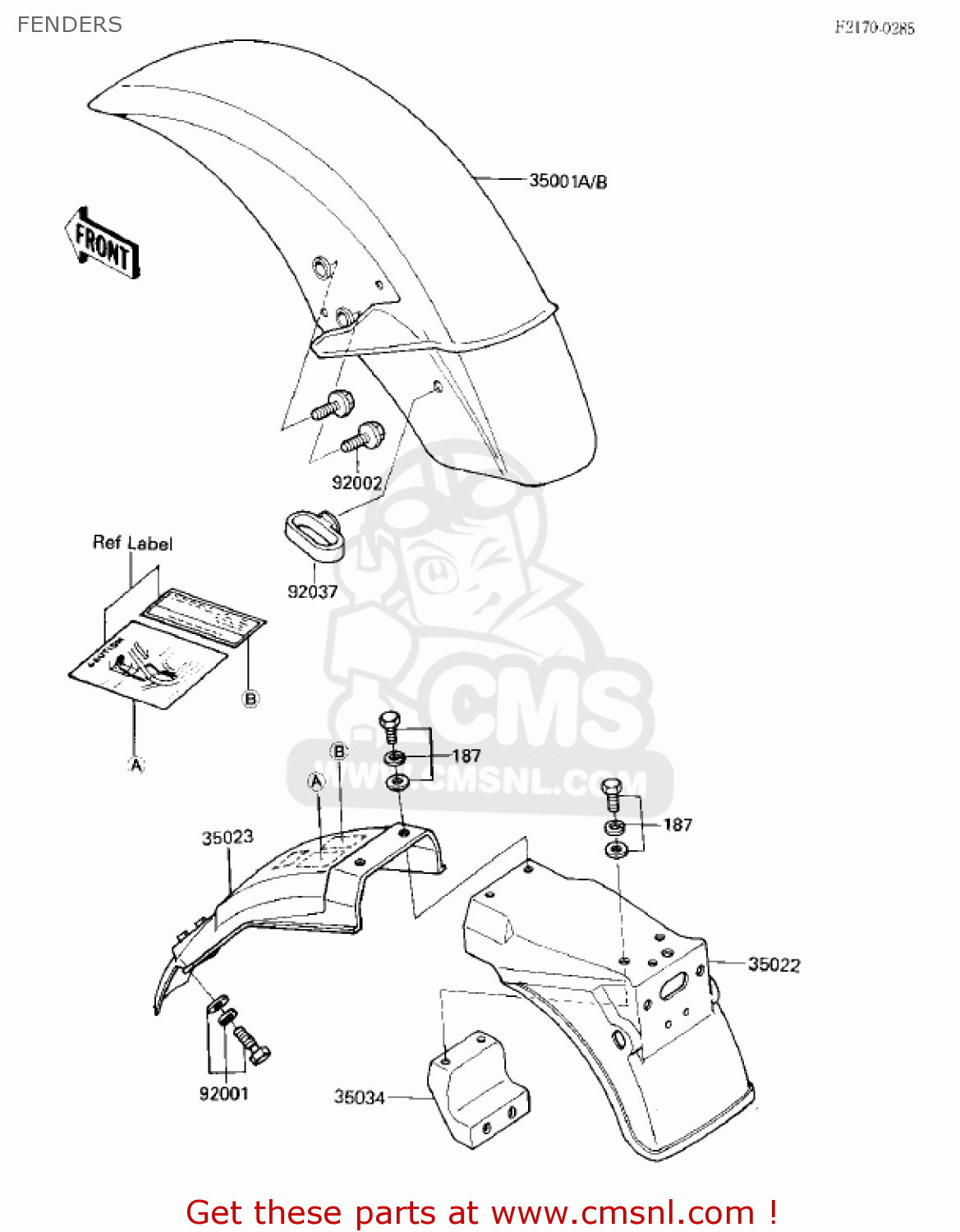 FENDERS ZX750E1 GPZ750  1984 USA CALIFORNIA CANADA