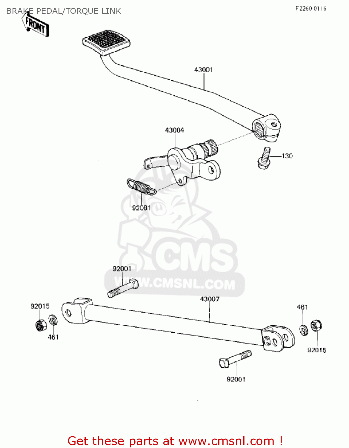 BRAKE PEDAL/TORQUE LINK ZX750E1 GPZ750  1984 USA CALIFORNIA CANADA