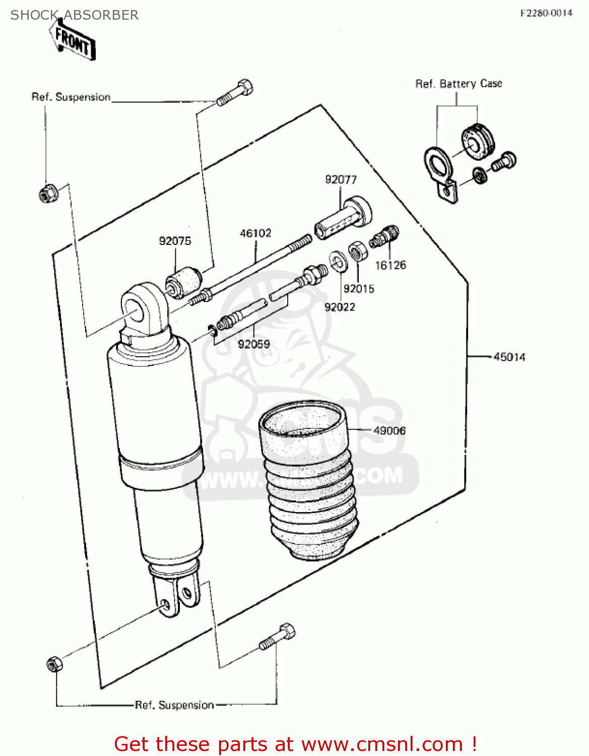 SHOCK ABSORBER ZX750E1 GPZ750  1984 USA CALIFORNIA CANADA