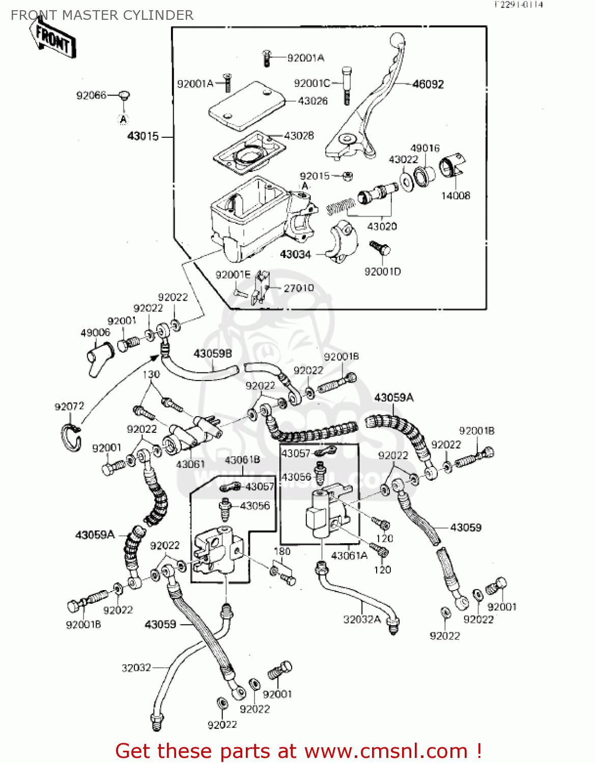 FRONT MASTER CYLINDER ZX750E1 GPZ750  1984 USA CALIFORNIA CANADA
