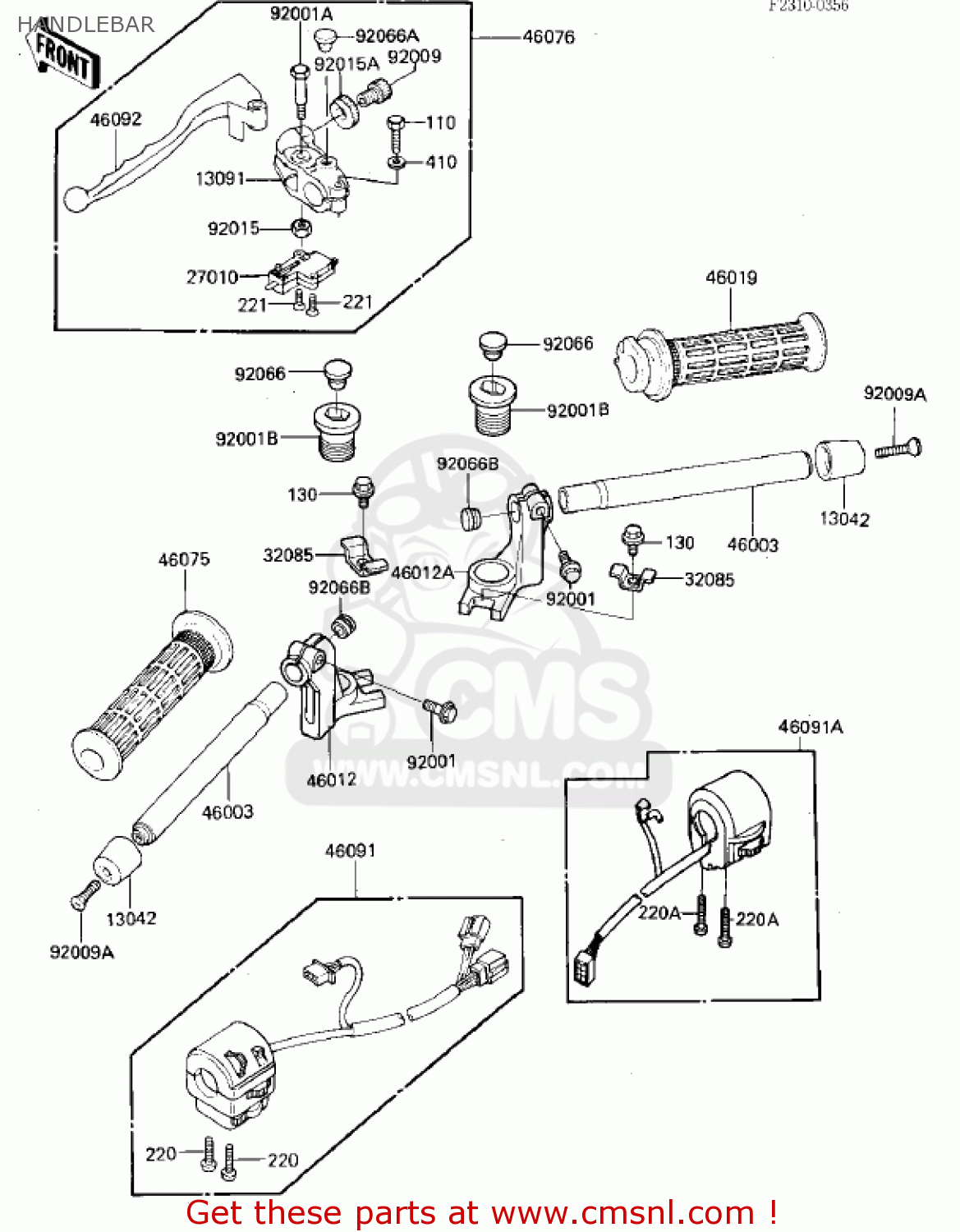 HANDLEBAR ZX750E1 GPZ750  1984 USA CALIFORNIA CANADA