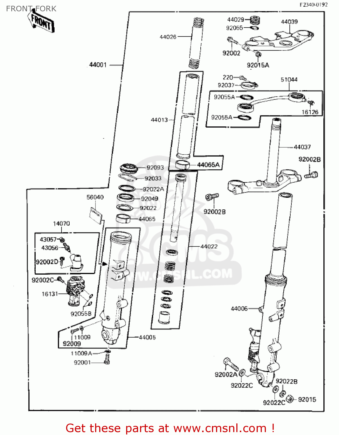 FRONT FORK ZX750E1 GPZ750  1984 USA CALIFORNIA CANADA