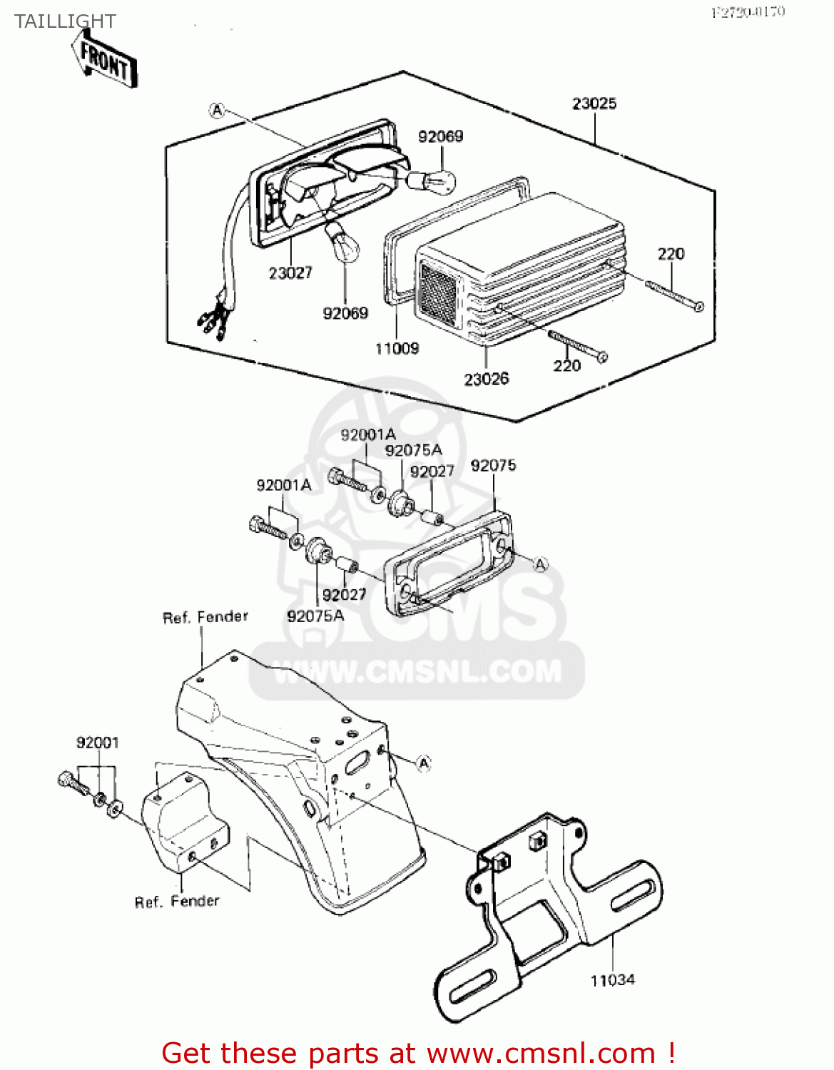 TAILLIGHT ZX750E1 GPZ750  1984 USA CALIFORNIA CANADA