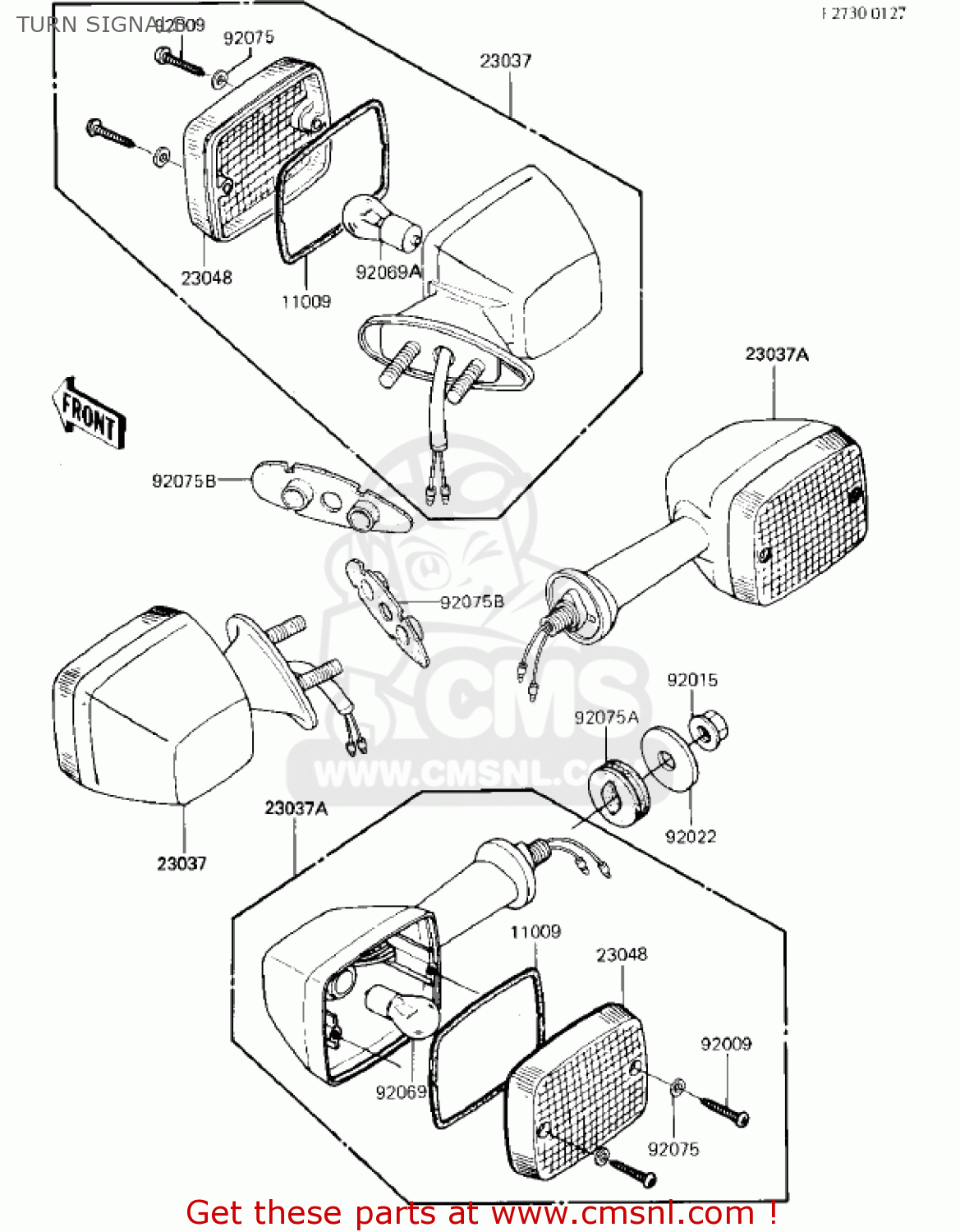 TURN SIGNALS ZX750E1 GPZ750  1984 USA CALIFORNIA CANADA