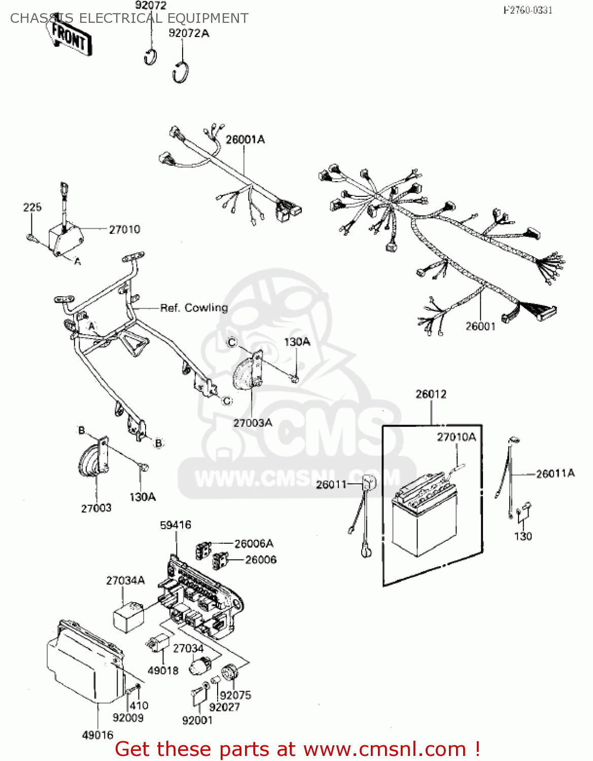 CHASSIS ELECTRICAL EQUIPMENT ZX750E1 GPZ750  1984 USA CALIFORNIA CANADA