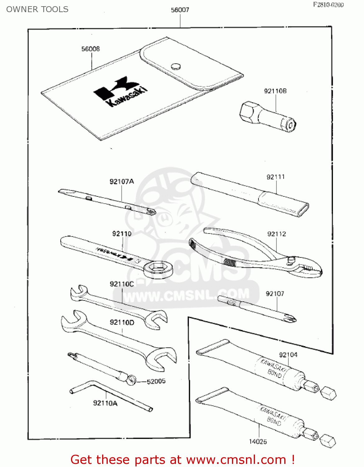 OWNER TOOLS ZX750E1 GPZ750  1984 USA CALIFORNIA CANADA