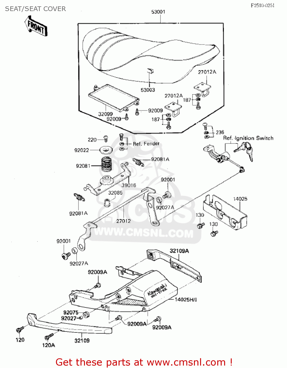 SEAT/SEAT COVER ZX750E1 GPZ750  1984 USA CALIFORNIA CANADA