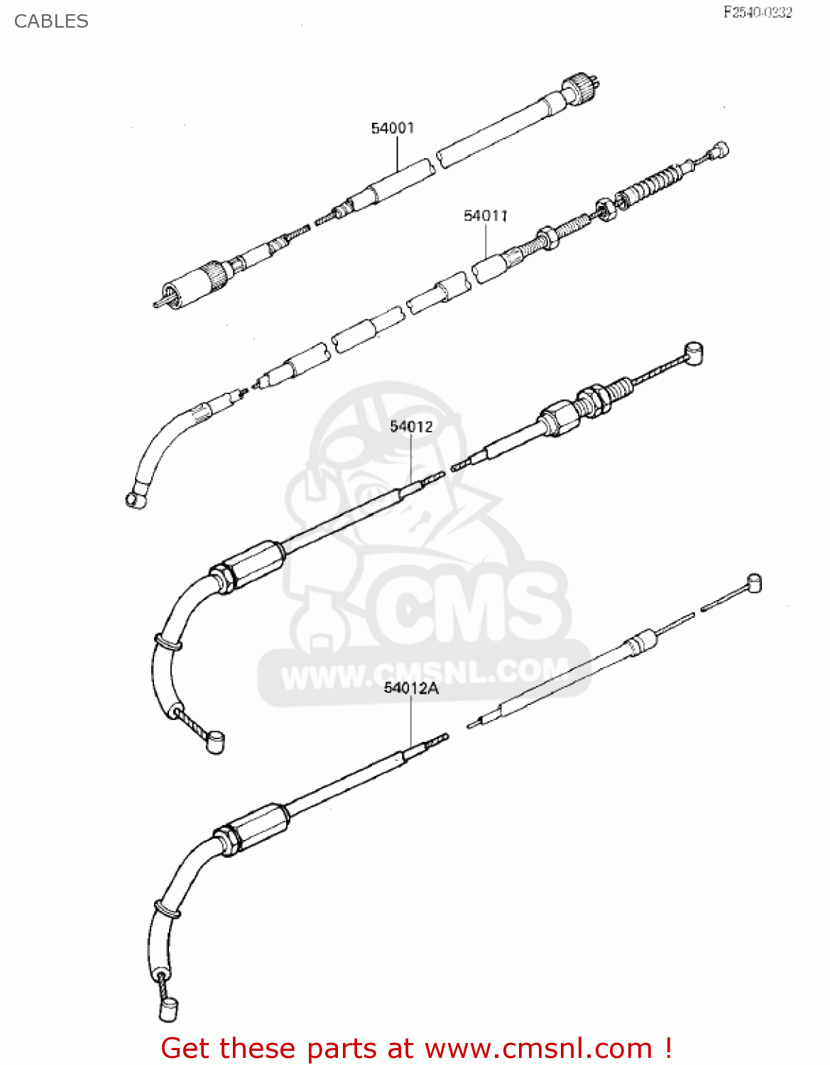 CABLES ZX750E1 GPZ750  1984 USA CALIFORNIA CANADA