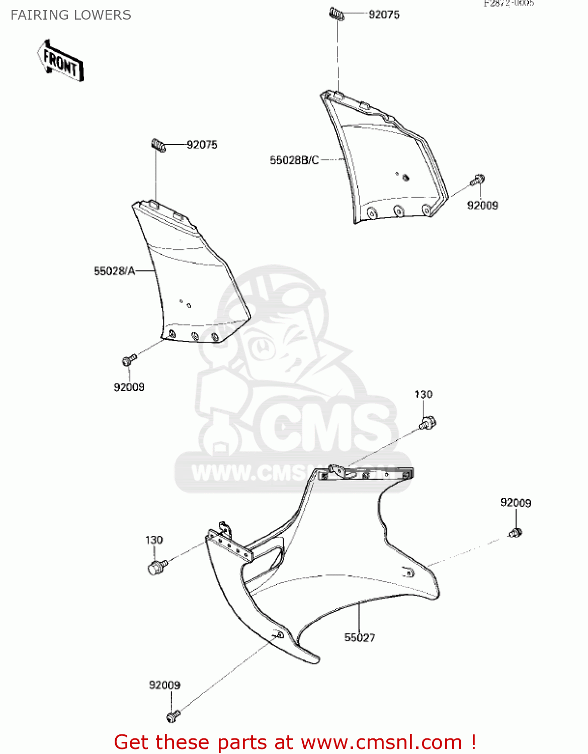 FAIRING LOWERS ZX750E1 GPZ750  1984 USA CALIFORNIA CANADA