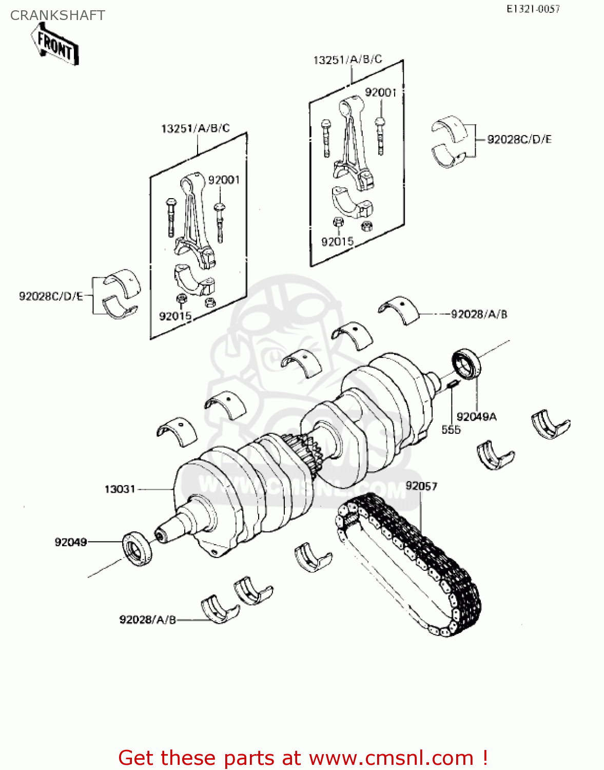 CRANKSHAFT ZX750E1 GPZ750  1984 USA CALIFORNIA CANADA
