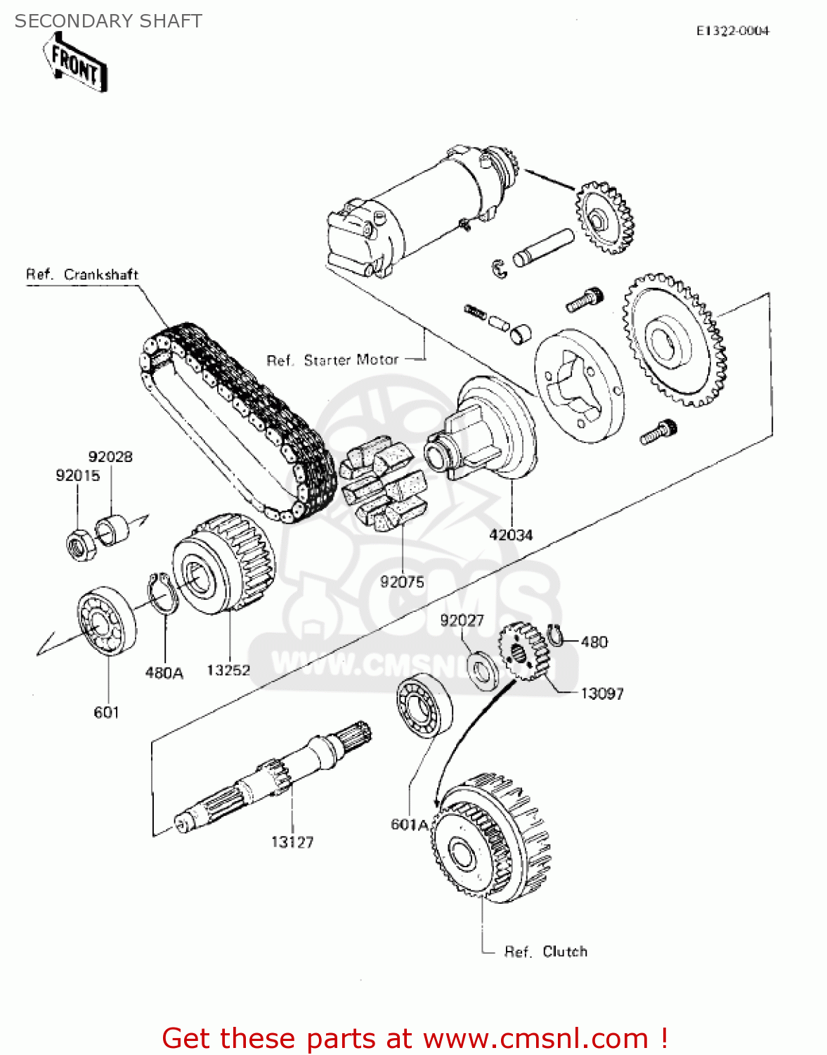SECONDARY SHAFT ZX750E1 GPZ750  1984 USA CALIFORNIA CANADA