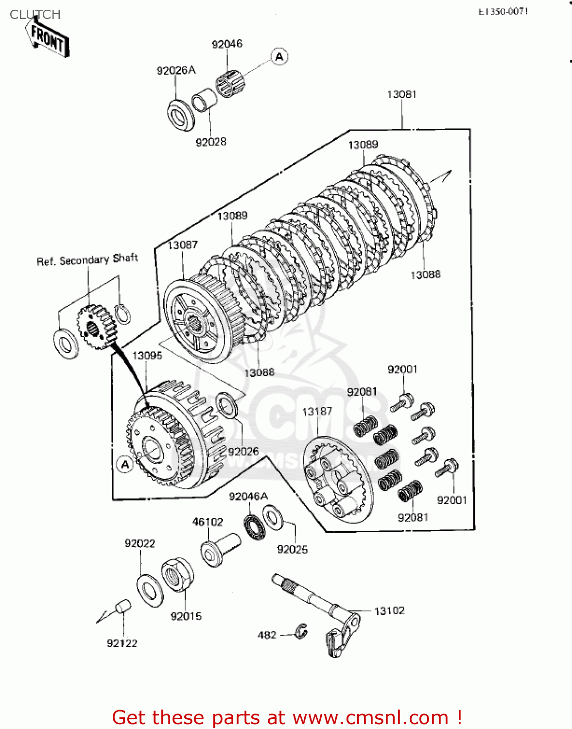 CLUTCH ZX750E1 GPZ750  1984 USA CALIFORNIA CANADA