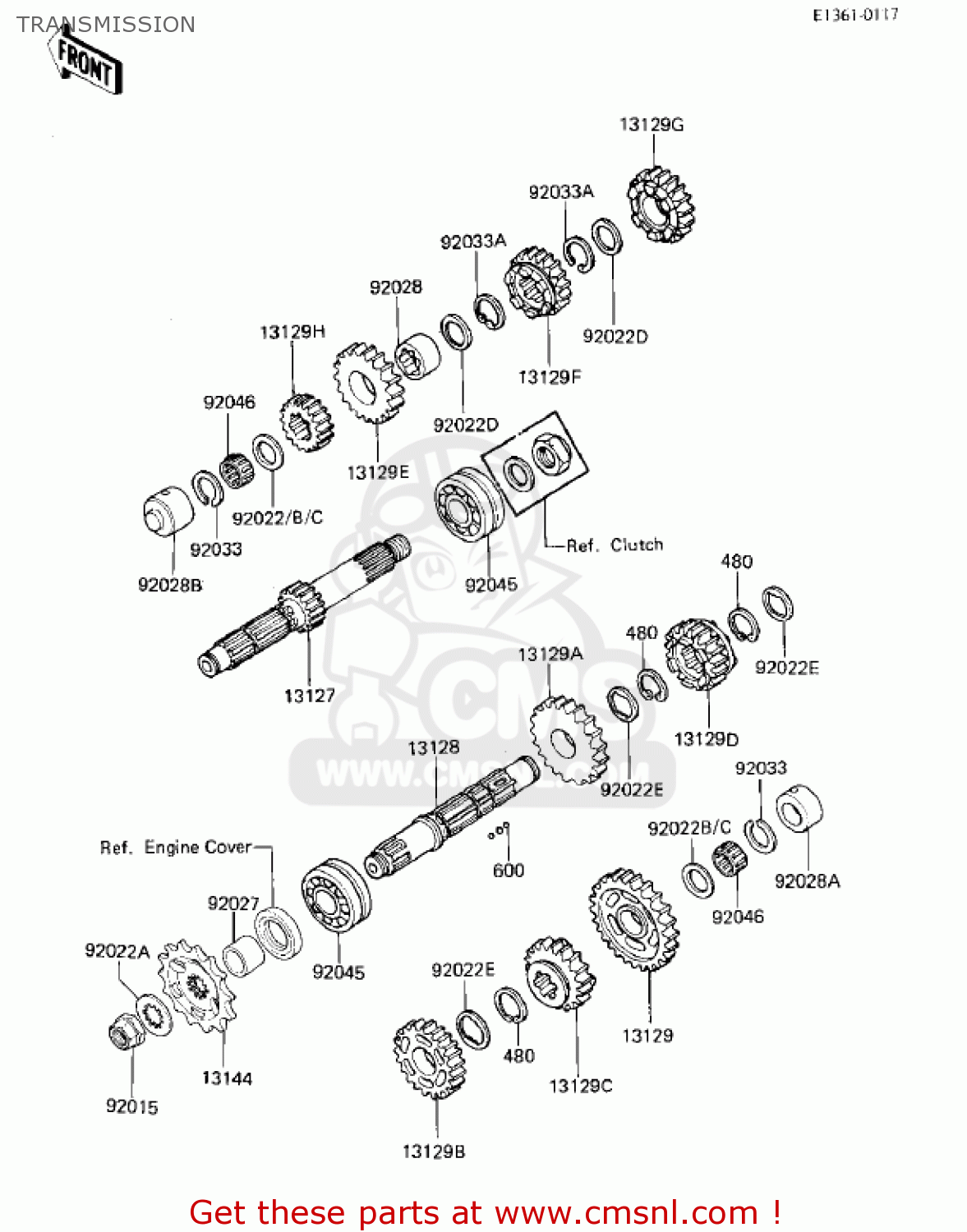 TRANSMISSION ZX750E1 GPZ750  1984 USA CALIFORNIA CANADA
