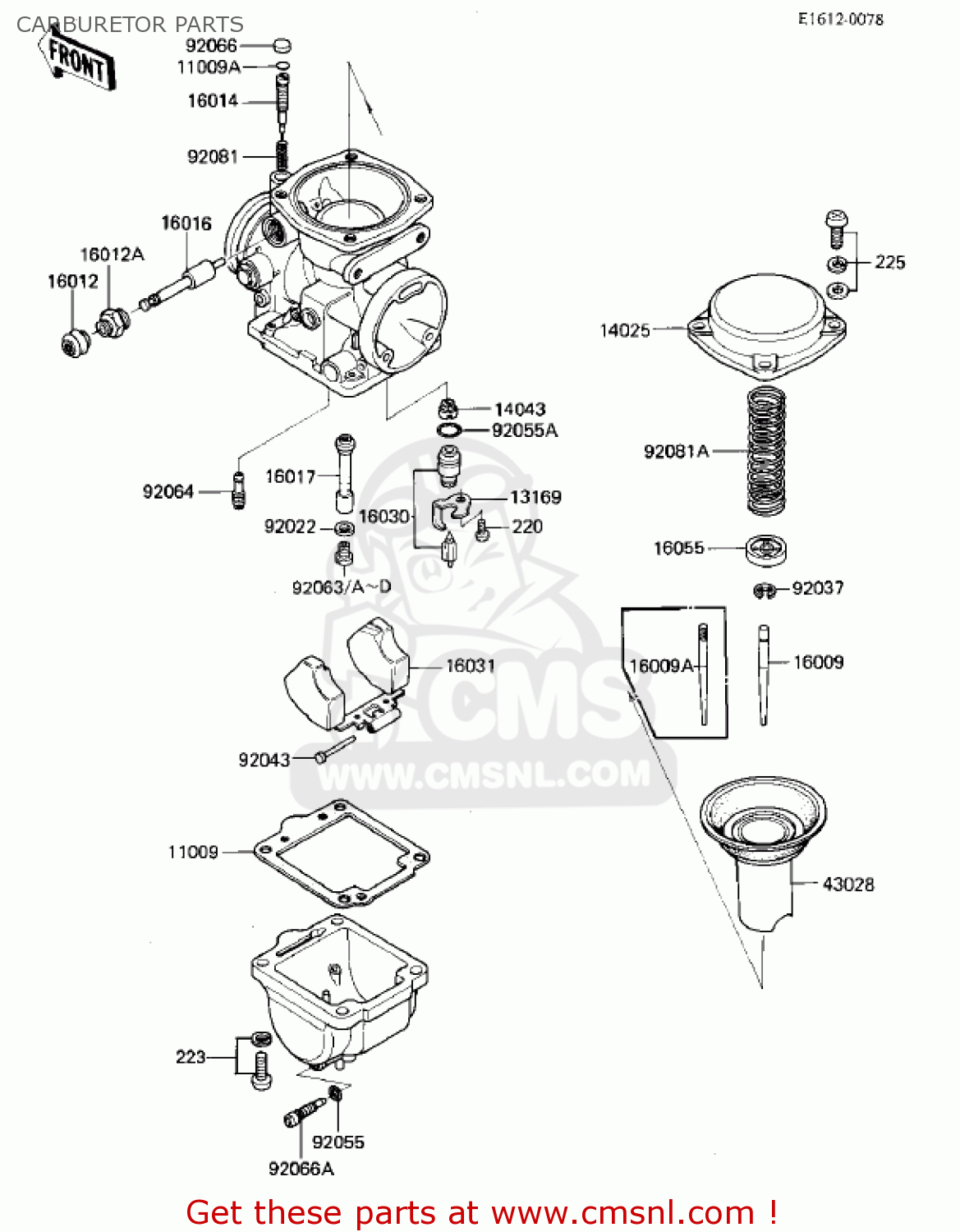 CARBURETOR PARTS ZX750E1 GPZ750  1984 USA CALIFORNIA CANADA